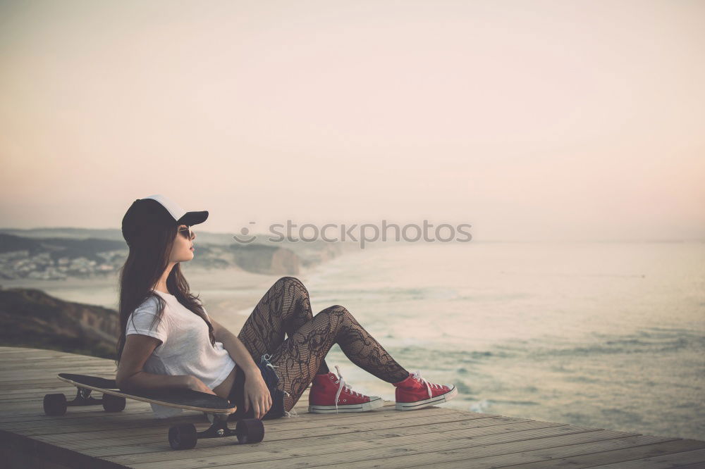 Image, Stock Photo Adult Couple doing fitness workout at the beach