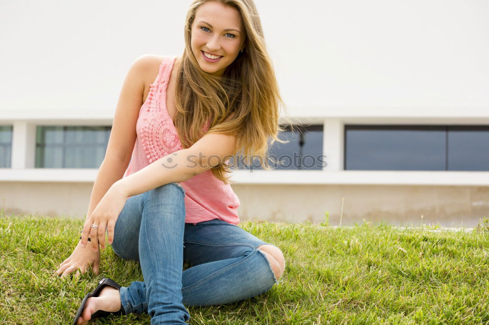 Similar – Image, Stock Photo cheerful young woman