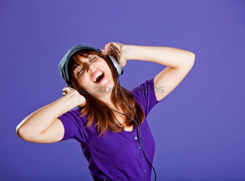 Similar – Angry young woman holding a retro clock