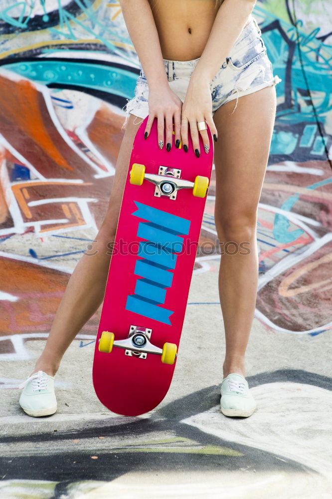 Similar – anonymous young woman skater