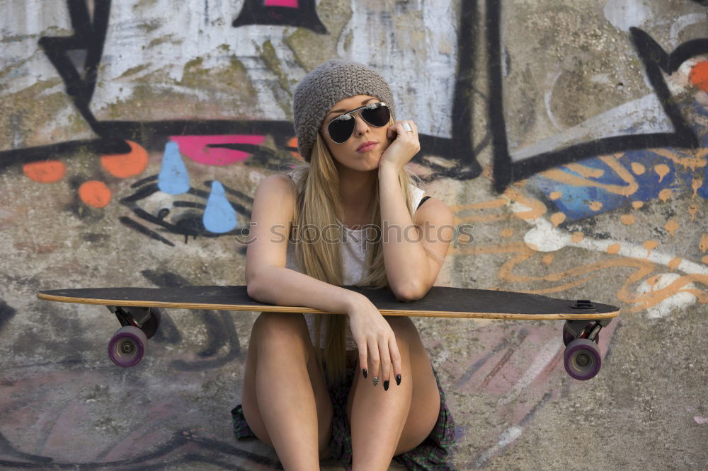 Similar – Image, Stock Photo Portrait of a punk or gothic young woman