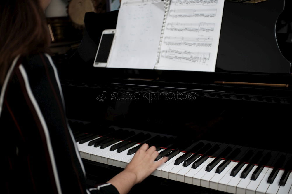 Similar – Image, Stock Photo young woman holding playing piano at home