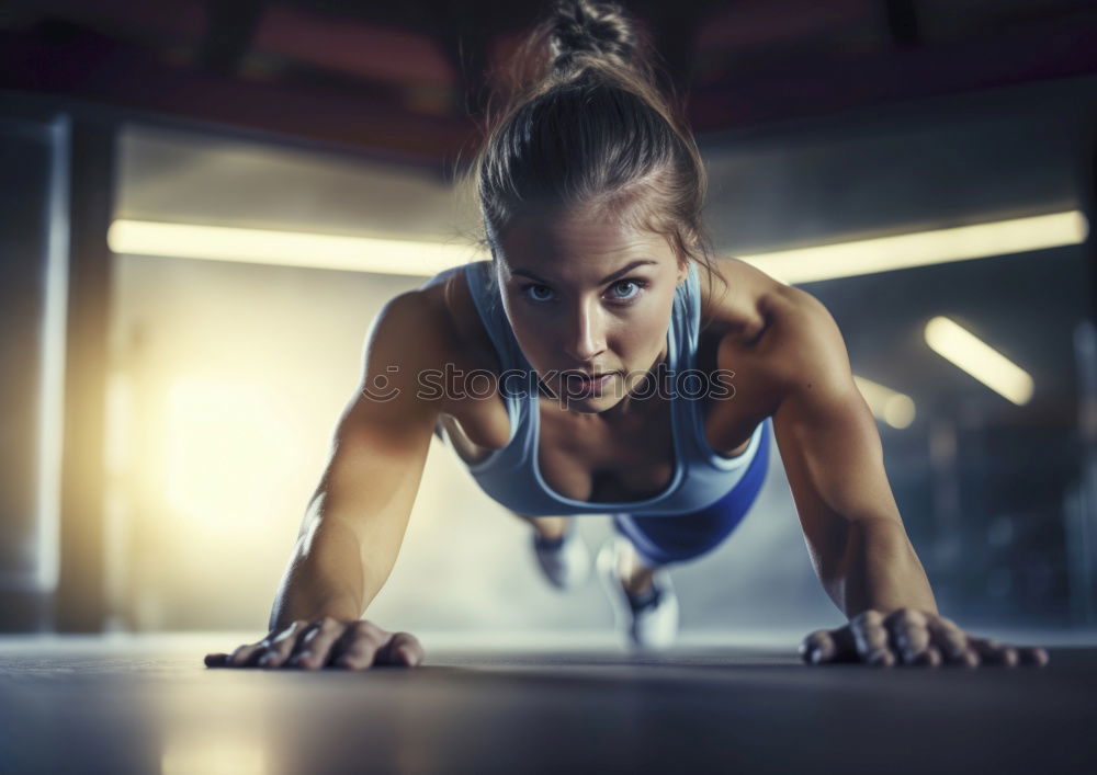 Similar – Image, Stock Photo People doing exercises in a fitness class