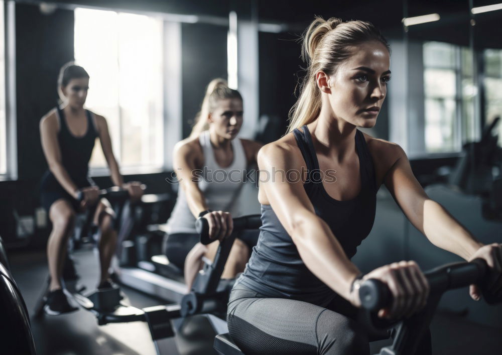 Similar – Image, Stock Photo People stretching legs in a fitness class