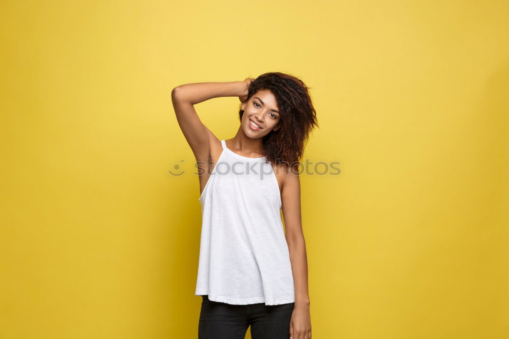 Similar – Woman on Yellow Wall