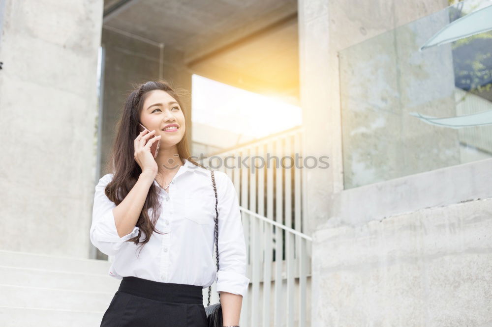 Similar – Image, Stock Photo Woman talking phone at shop