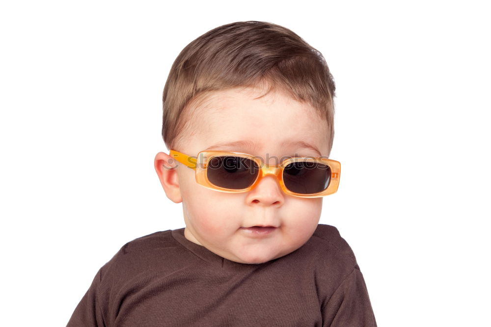 Similar – boy smiling and looking up with carboard glasses