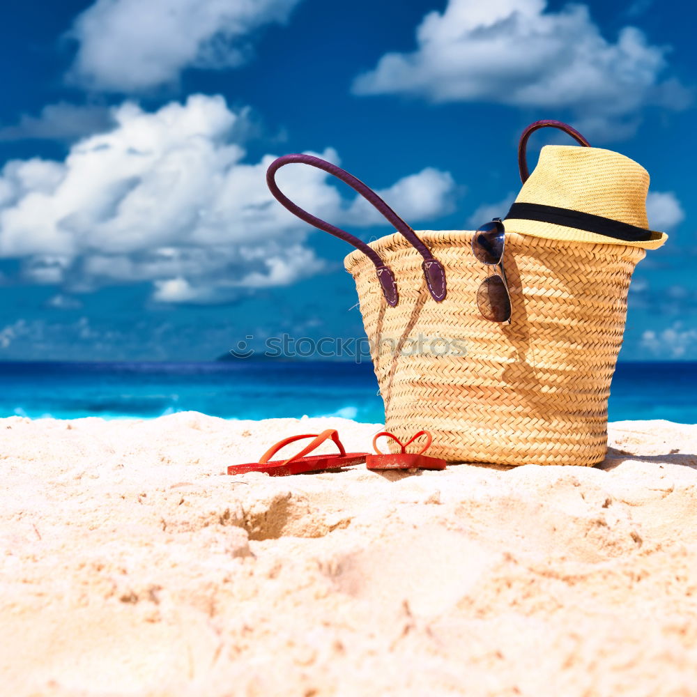 Similar – Image, Stock Photo Round Beach Towel, Hat And Sunglasses In Summer Holiday