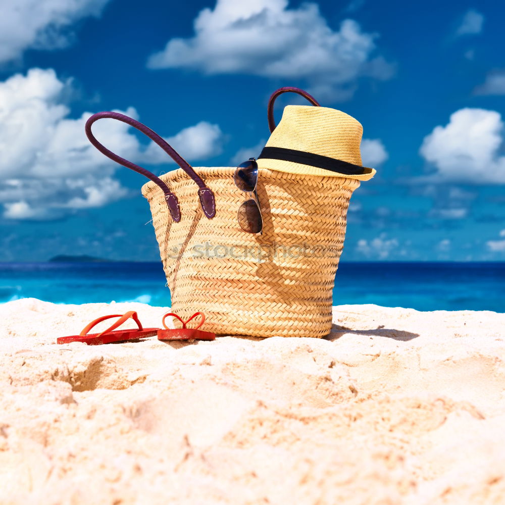 Similar – Image, Stock Photo Round Beach Towel, Hat And Sunglasses In Summer Holiday