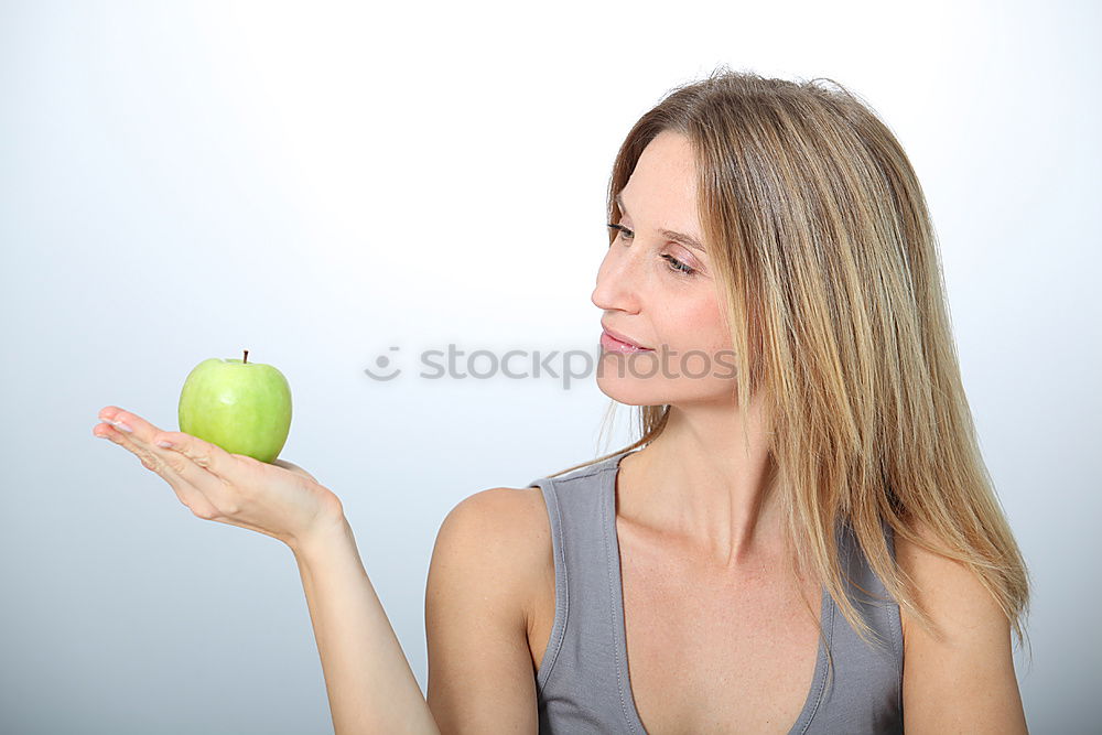 Similar – Image, Stock Photo Attractive woman with apple