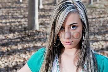 Similar – Image, Stock Photo Cheerful young woman with long gray hair