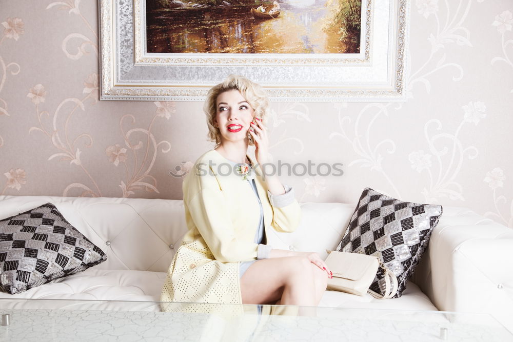 Similar – Image, Stock Photo Sleepy woman stretching