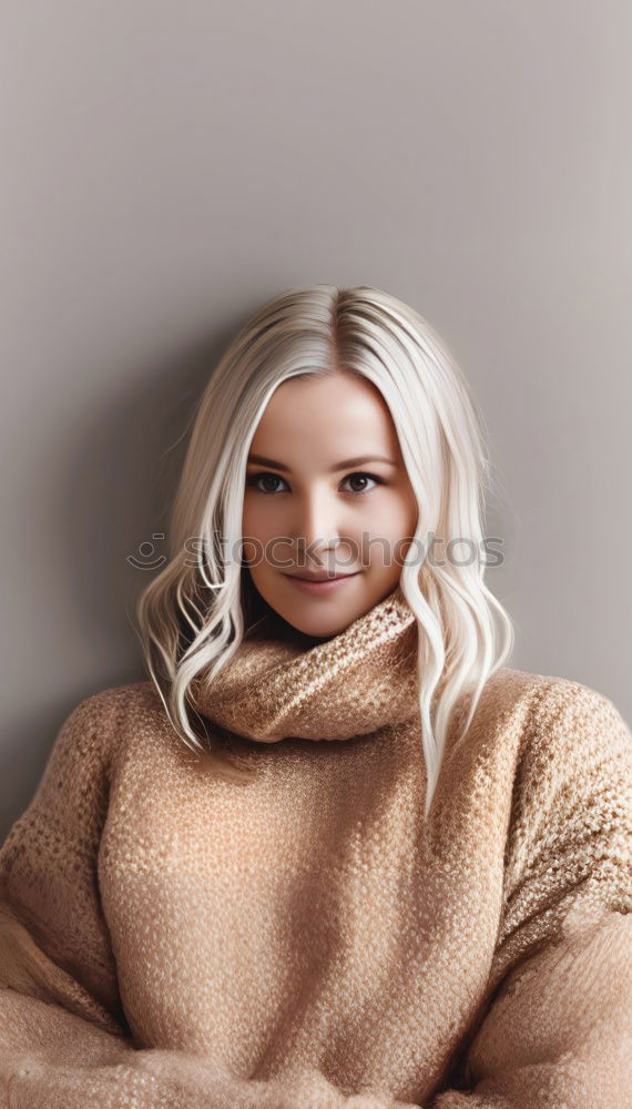 Similar – Young smiling woman with grey dyed hair