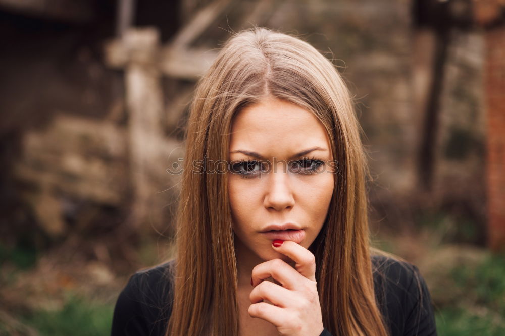 Similar – Young woman with scarf