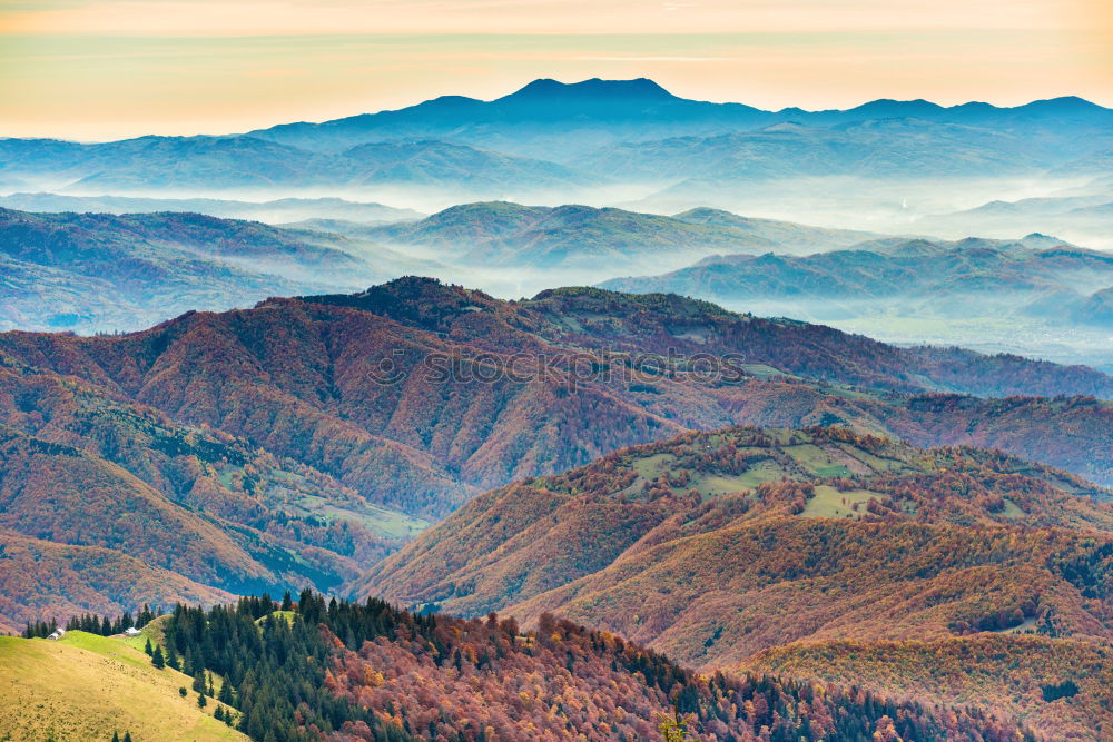 Similar – Blue mountains and hills at sunset