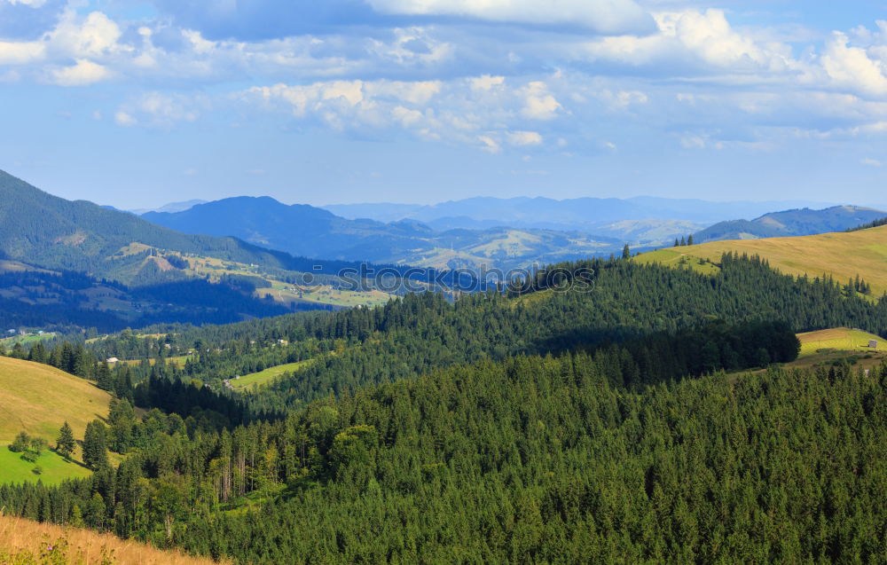 Similar – Image, Stock Photo Alpine landscape with mountains and forests in Austria