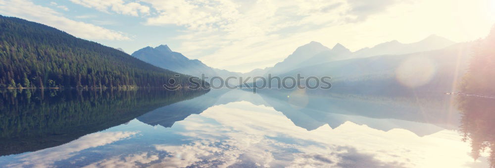 Similar – mountain range reflected in Barmsee lake, Germany