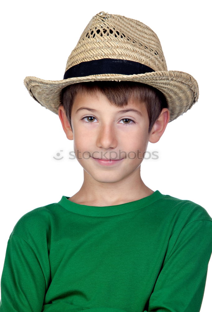 Similar – Portrait of a cute kid with hat in front of a ocean