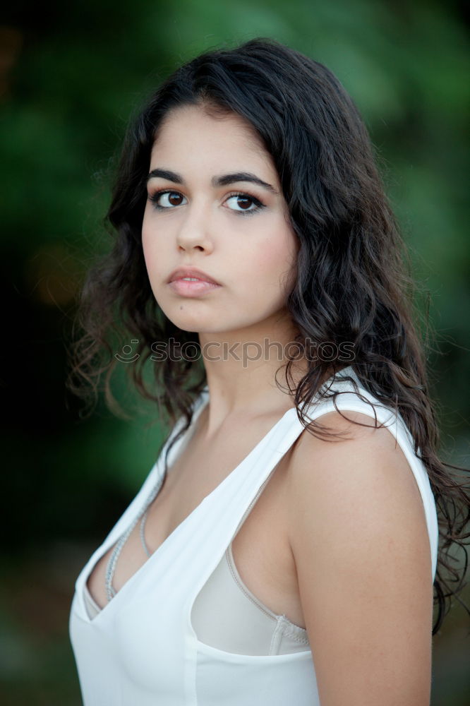 Similar – Image, Stock Photo Portrait of young woman smiling in urban background