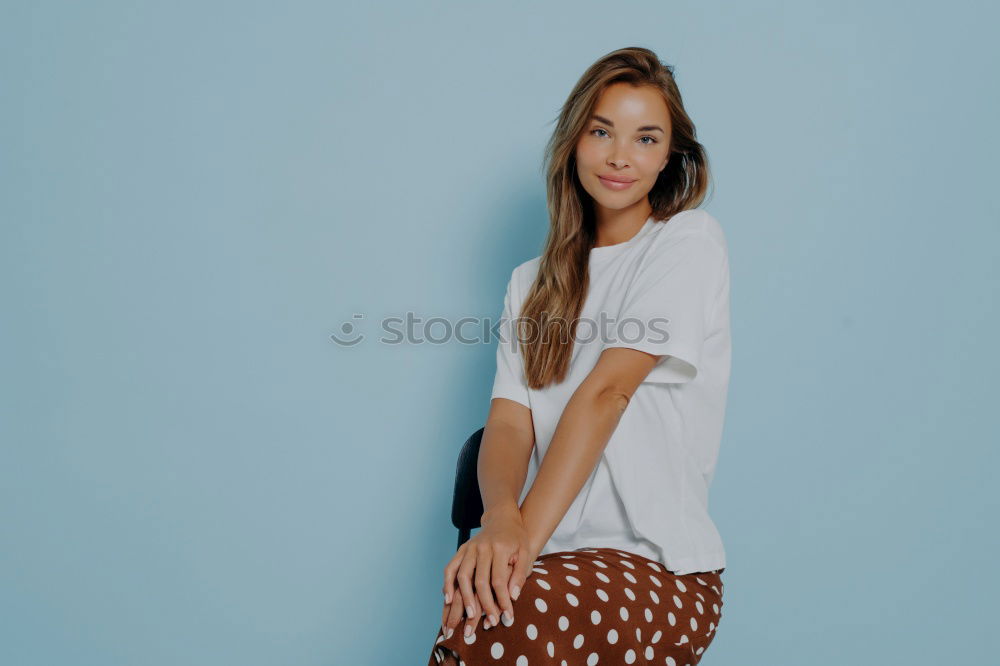 Similar – Image, Stock Photo Smiling young arabic woman with black curly hairstyle