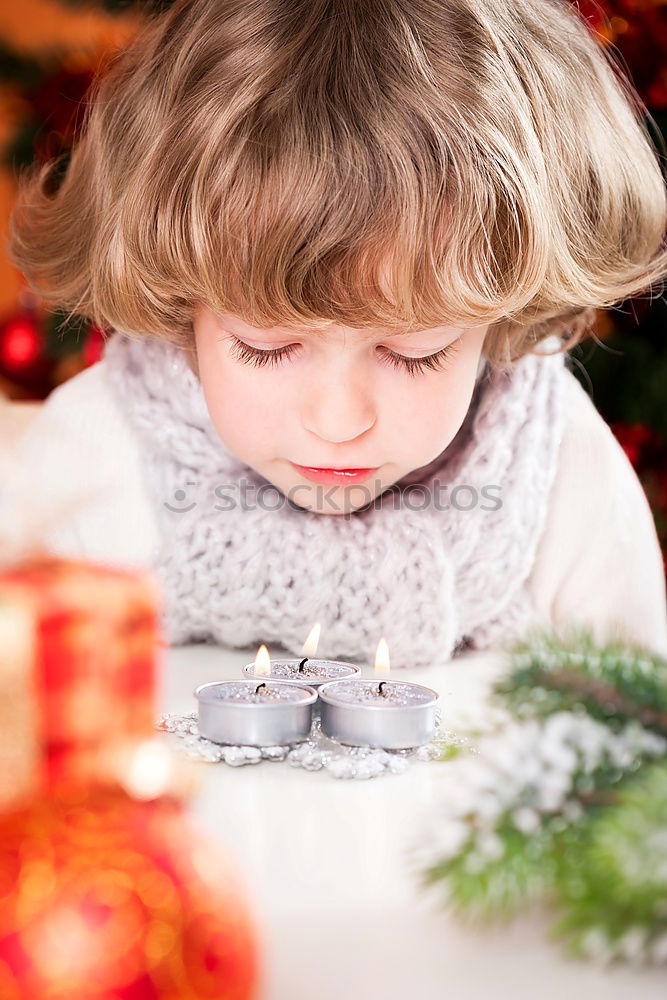 Similar – Image, Stock Photo Little kid decorating Christmas biscuits at Christmas day