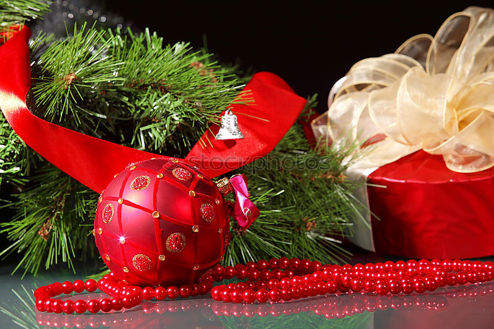 Similar – Image, Stock Photo Christmas parcel with red bow on wooden background.