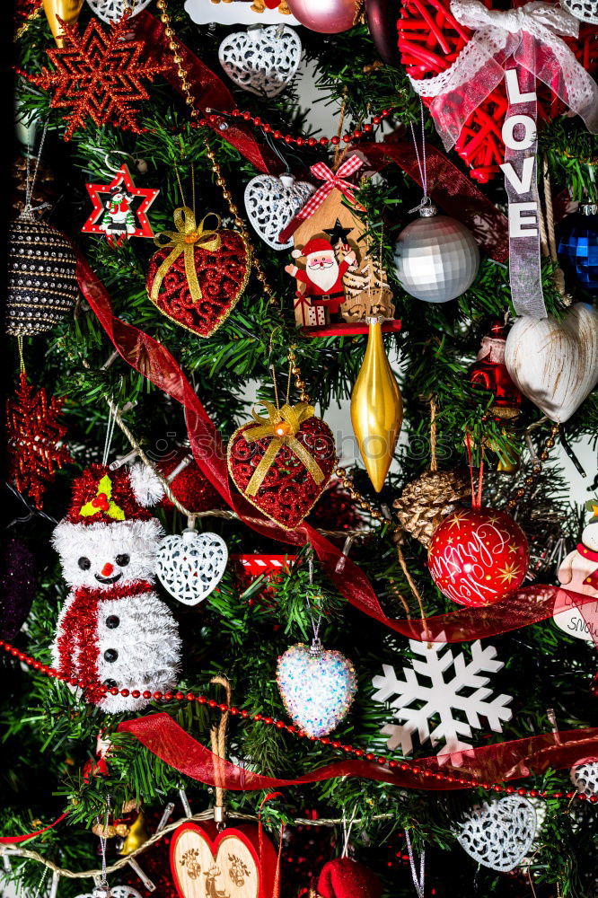 Similar – Image, Stock Photo Christmas card with fir tree, gold and red Christmas decorations