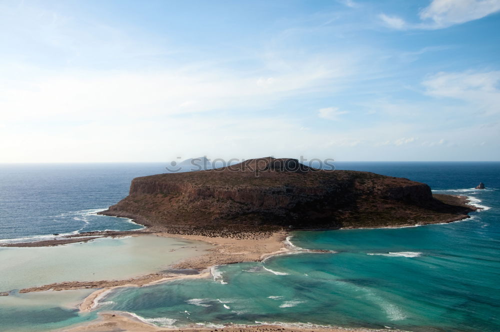 Similar – Scenic aerial view of city on ocean shore