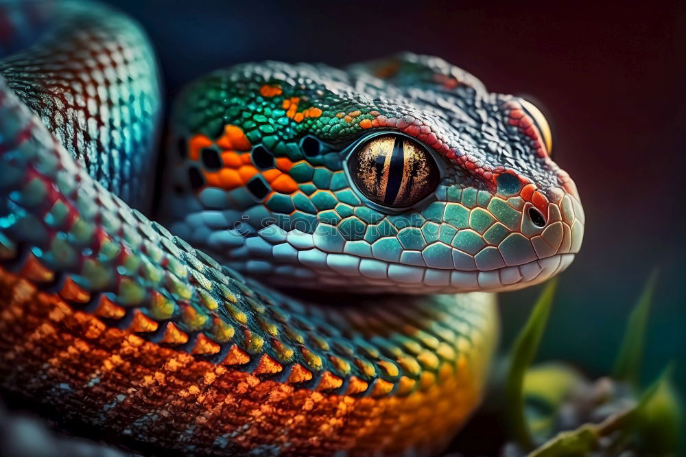 Similar – Close up portrait of beautiful Green tree python