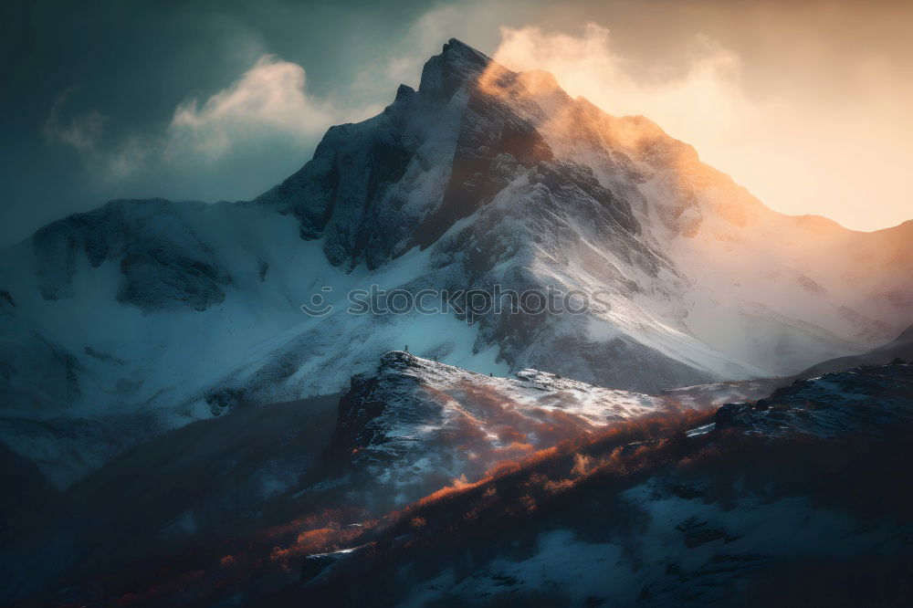 Similar – Image, Stock Photo Wrapped mountain in the Dolomites