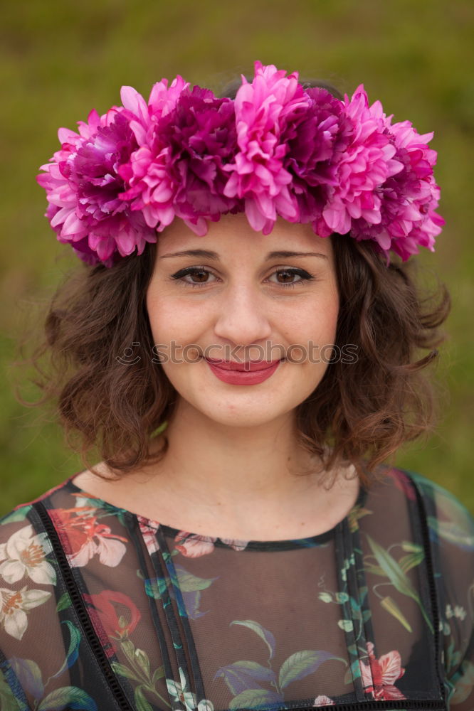 Similar – Image, Stock Photo Attractive red haired girl with wreath of flowers