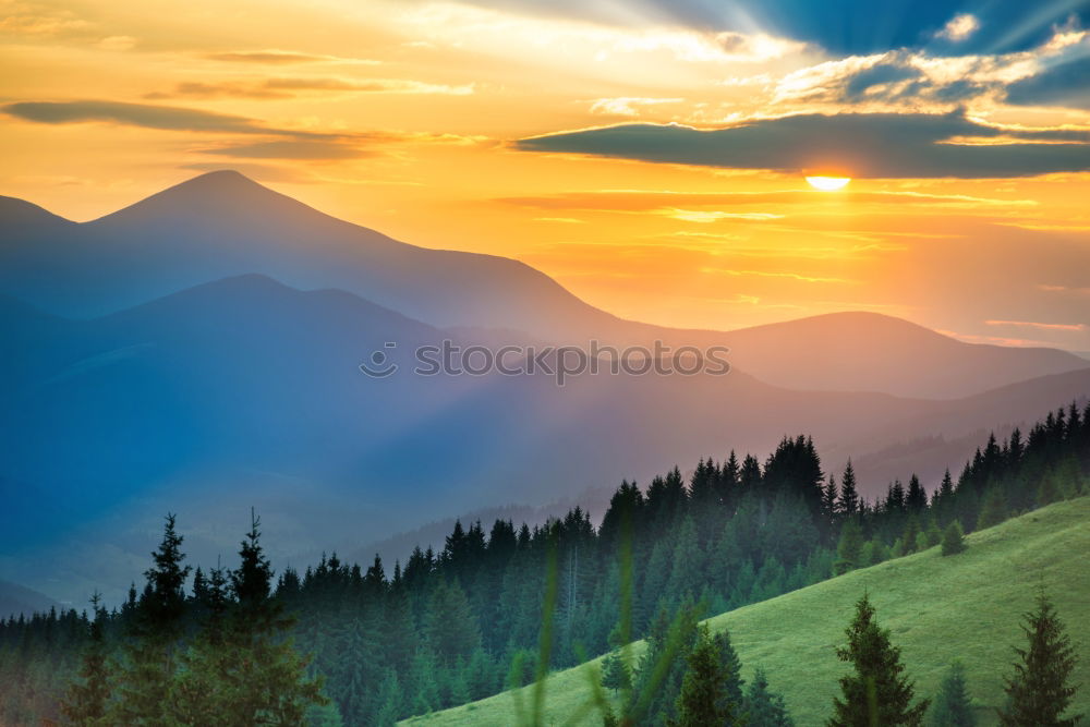 Similar – last sunbeam at the mountain Highlands, Scotland