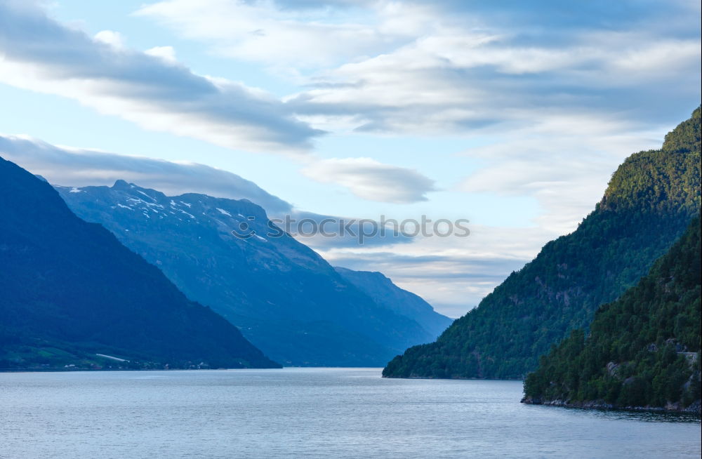 Similar – View of the Storfjord in Norway