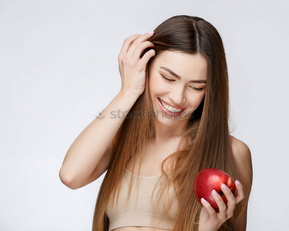 Similar – Image, Stock Photo Attractive woman with apple