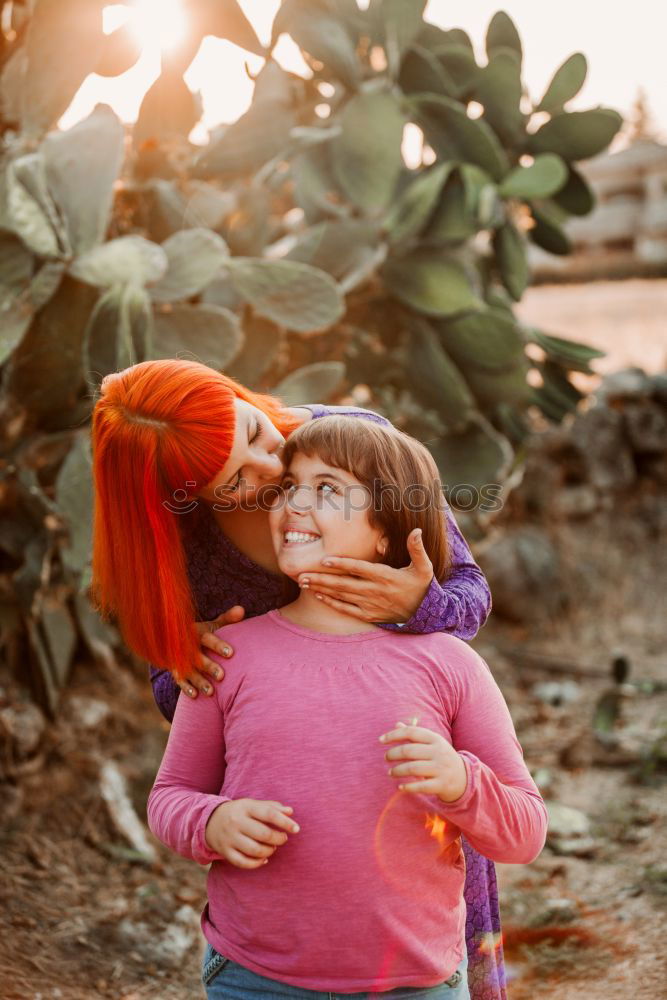 Image, Stock Photo Red haired mom and her daughter