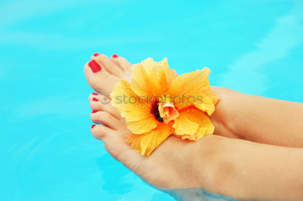 Similar – Image, Stock Photo Feet in the pool Pedicure