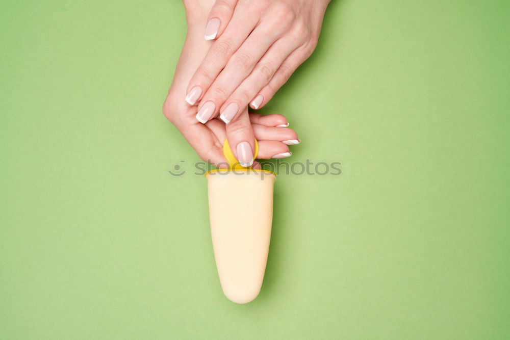 Image, Stock Photo Hand of a woman holding a cucumber