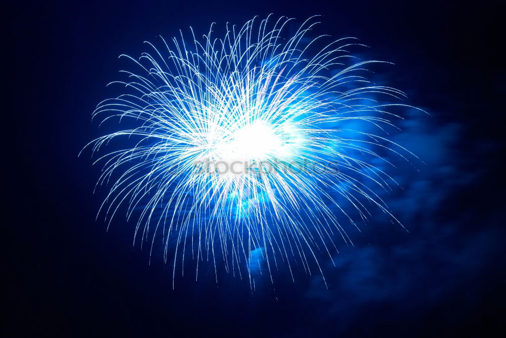 Similar – Blue fireworks with water reflection