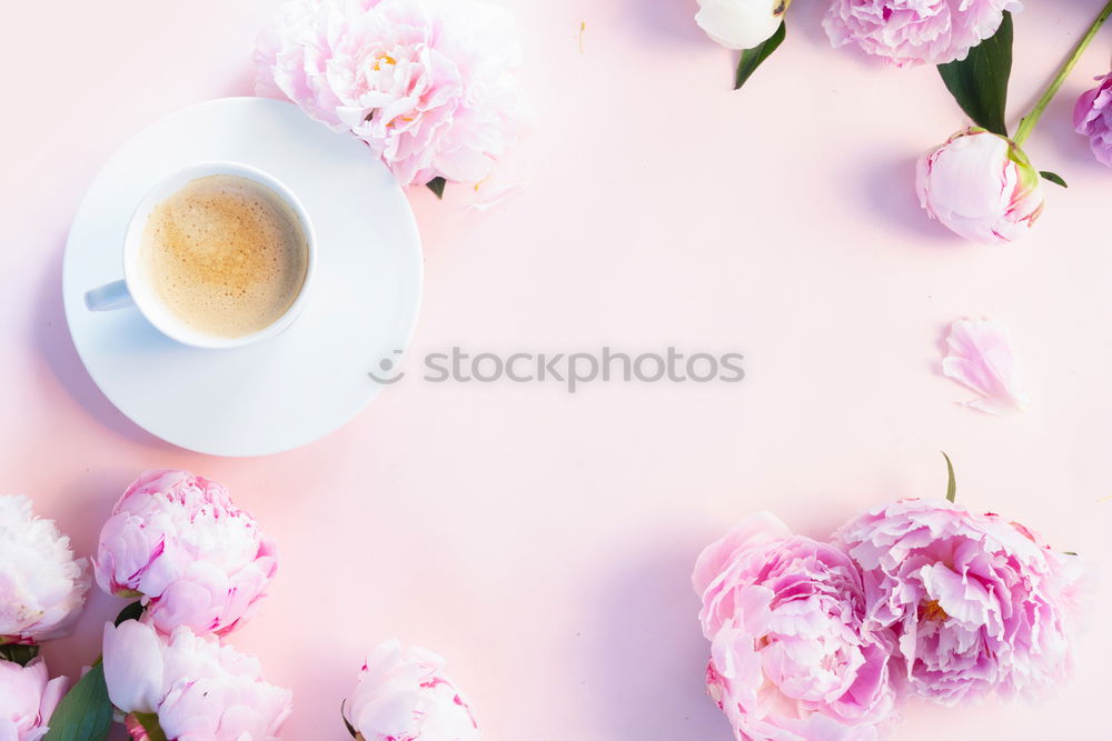 Similar – Cup of coffee and flowers