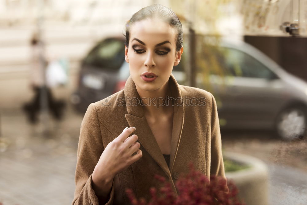 Image, Stock Photo Portrait of a Young woman in the street.