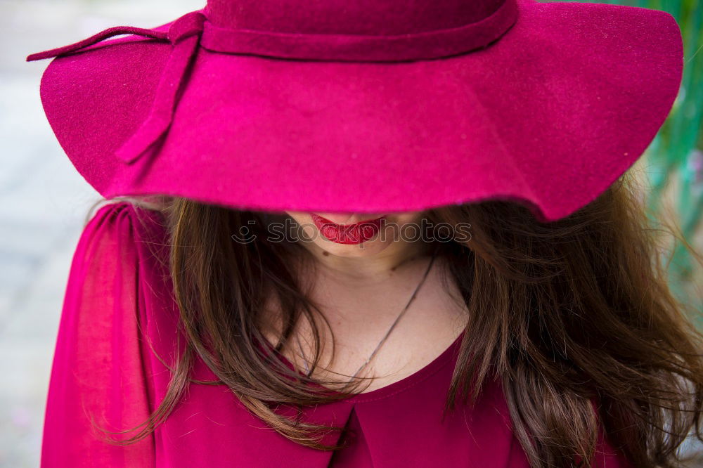 Similar – Image, Stock Photo Girl with red tulle hat at the Swimming Carnival .Burleigh Heads