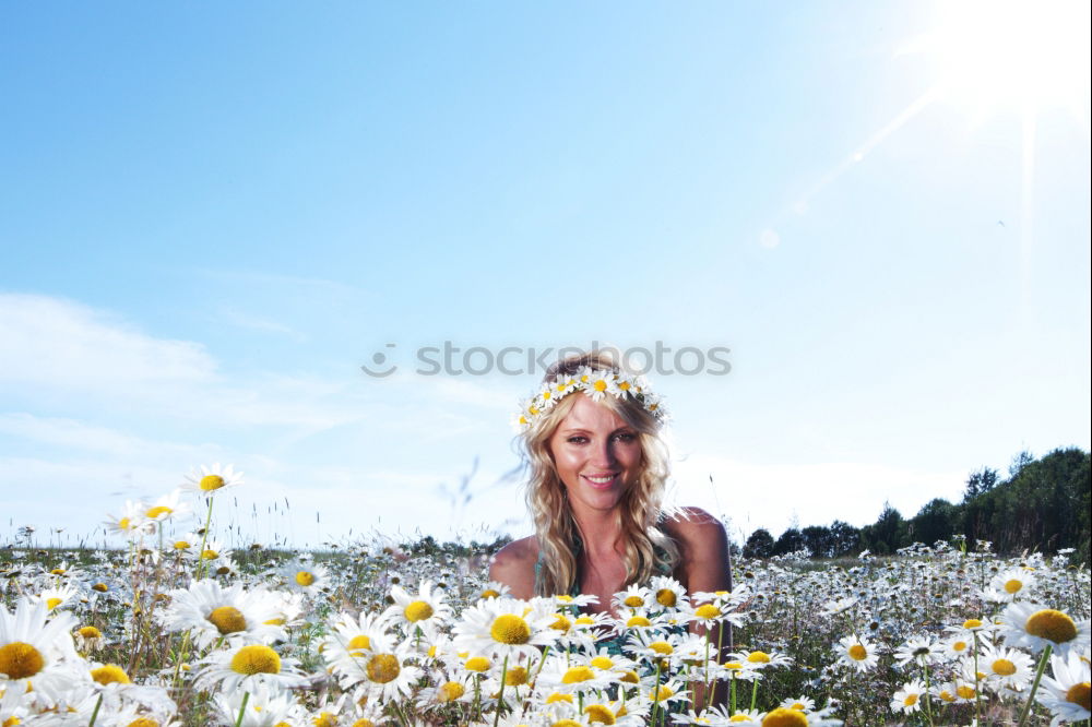 Similar – Image, Stock Photo Happy young black woman walking in a sunflower field