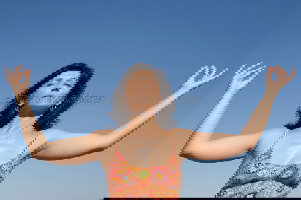 Image, Stock Photo female runner stretching