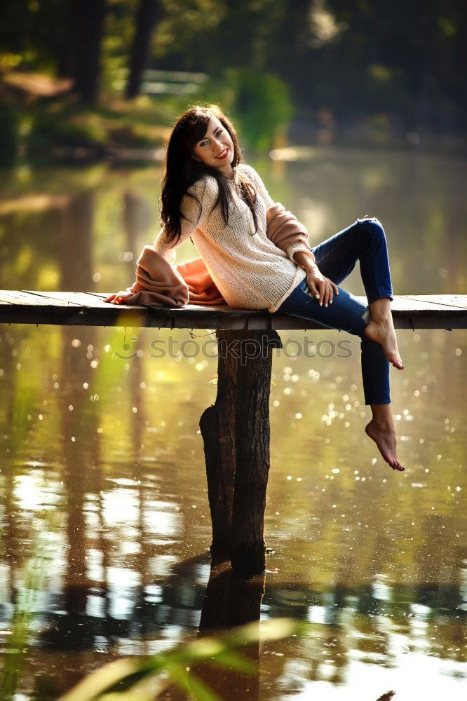 Similar – Image, Stock Photo Portrait of pretty woman smiling in nature