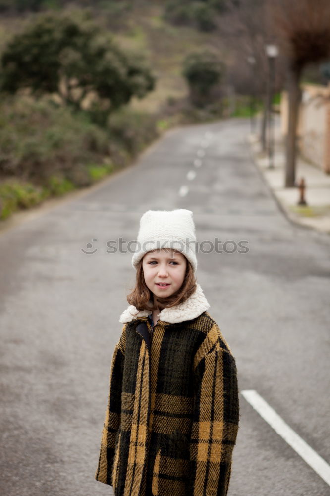 Similar – Image, Stock Photo Beautiful girl with wool hat at winter