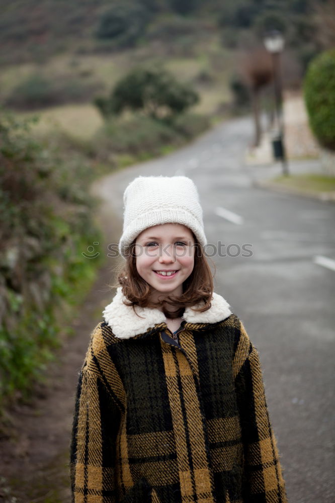 Similar – Image, Stock Photo Beautiful girl with wool hat at winter