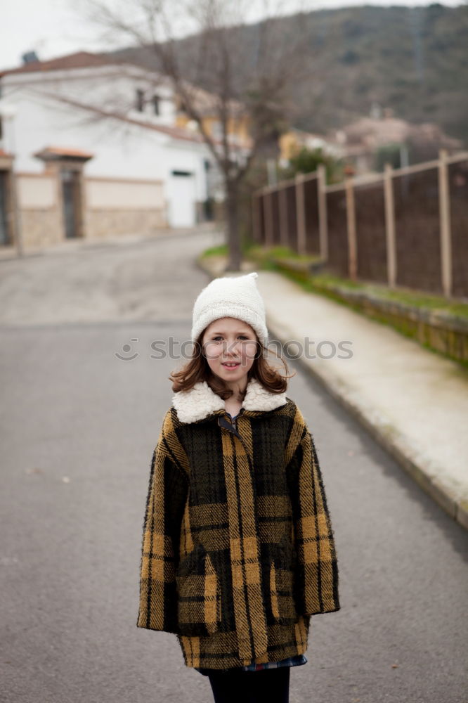 Similar – Image, Stock Photo Beautiful girl with wool hat at winter