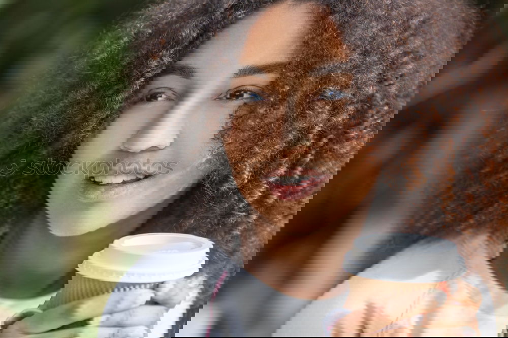Similar – Image, Stock Photo Woman drinking cup of coffee