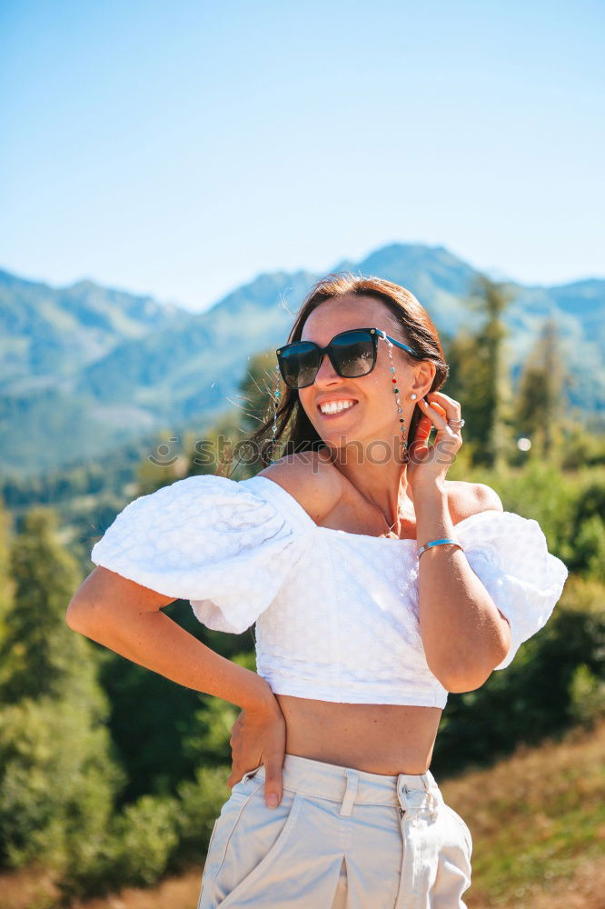 Similar – Image, Stock Photo Portrait of a young woman at Lake Garda