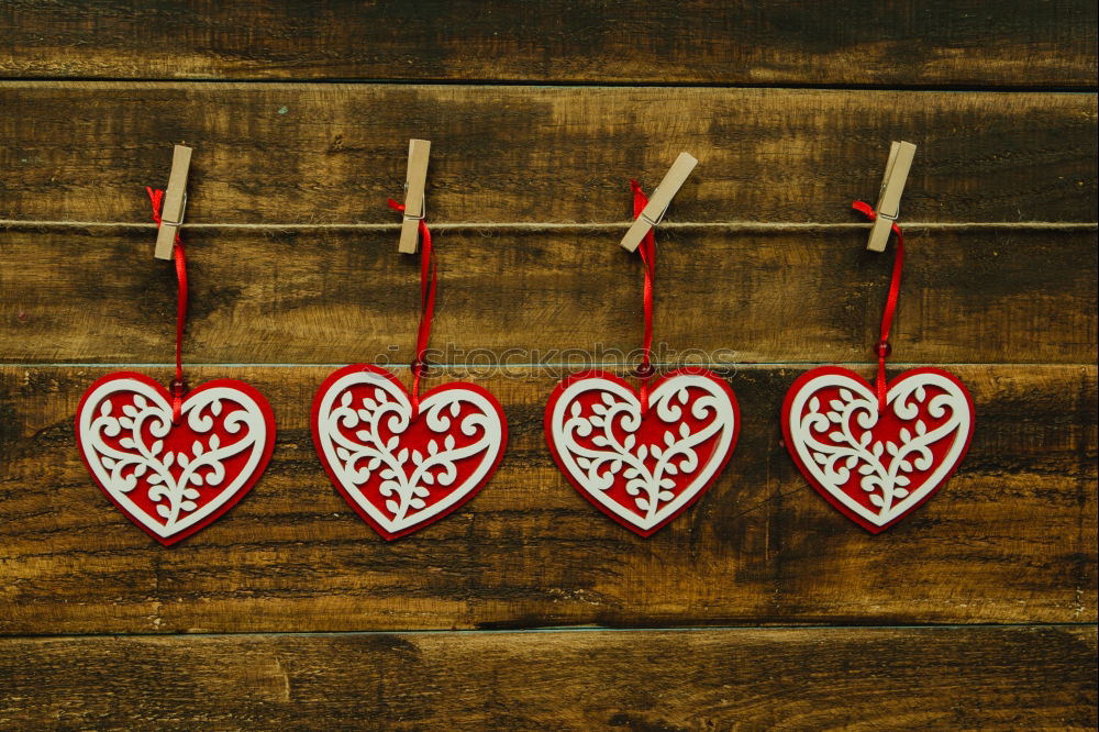 Similar – Image, Stock Photo Two hearts on a wooden board